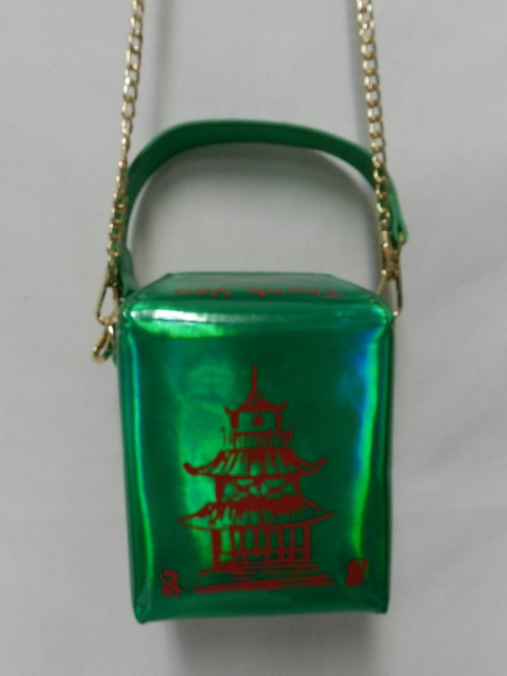 Chinese Food Takeout Box 3D Purse Shoulder Crossbody Green convertible small